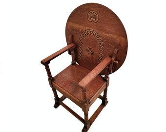 Antique Metamorphic Table Chair English Oak Tilt-Top Monks Bench