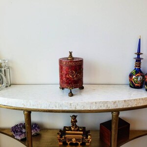 Maitland-Smith Red Partial Gilt Decorative Table Box image 10