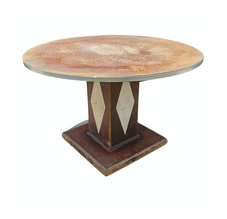 1930s Art Deco Industrial Dept. Store Retail Display Table Antique Pedestal Mercantile Stand image 1