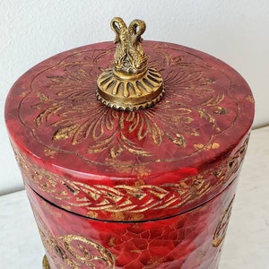 Maitland-Smith Red Partial Gilt Decorative Table Box image 4