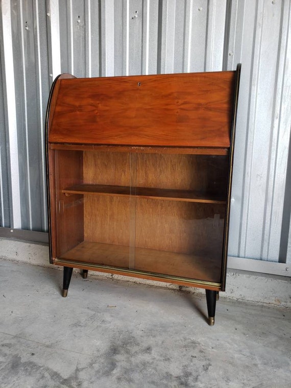 1960s Mid Century Modern Vintage Drop Front Bureau Secretary Etsy