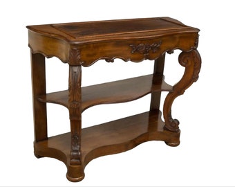 19th Certainly Rococo Revival Carved Mahogany Console Table