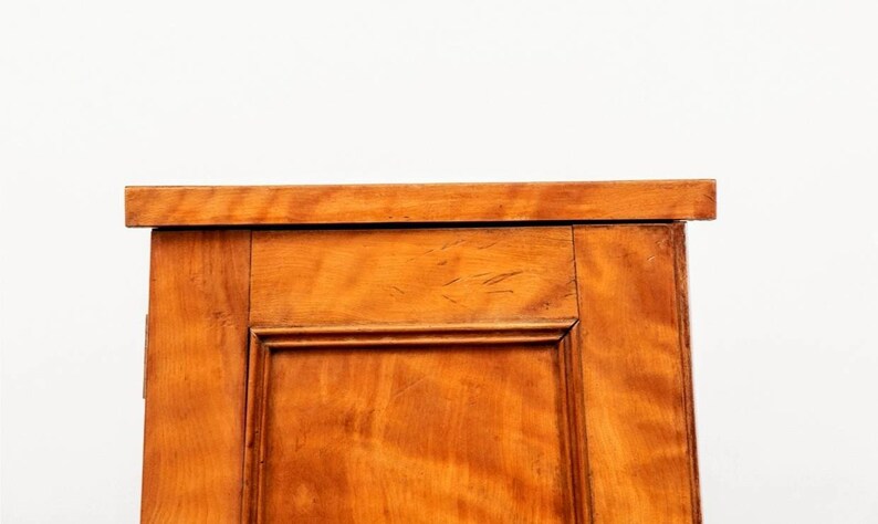 19th Century Biedermeier Satin Birch Bedside Table image 6