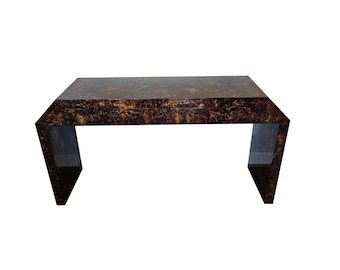 Modern Tortoise Shell Finish Console Table - Ottini Milano Jean-Michel Frank Karl Springer and Willy Rizzo