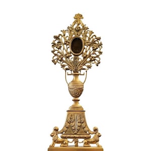 Fine Antique Empire Style Gilt Bronze Ormolu Religious Relic Church Altar Monstrance Reliquary Shrine, Continental European, 19th Century