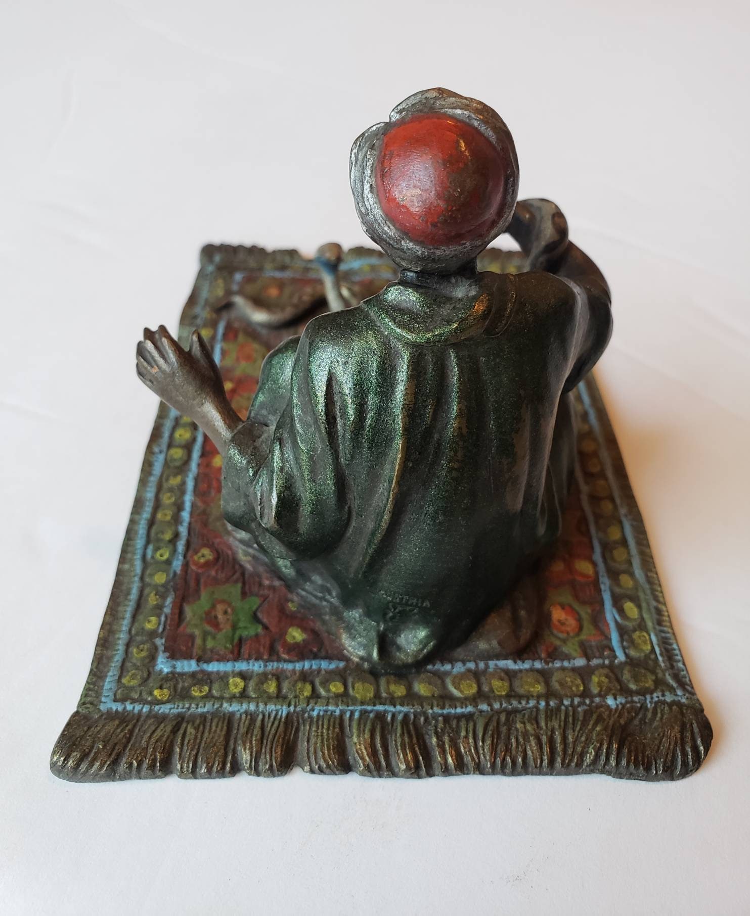 Franz Bergmann Vienna Cold Painted Bronze Figure of an Arab Snake