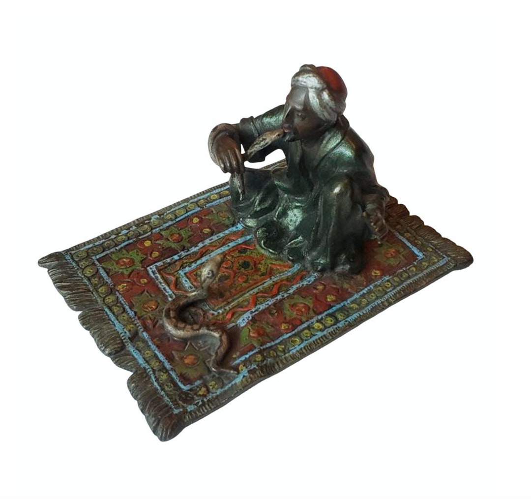 Franz Bergmann Vienna Cold Painted Bronze Figure of an Arab Snake