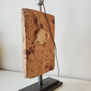 Antique Terracotta Architectural Salvage Wall Panel Element Mounted As Sculptural Table Lamp image 9