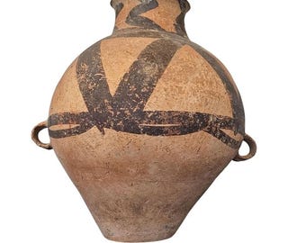 Large Ancient Chinese Neolithic Style Painted Pottery Vessel Jar Vase Machang / Majiayao
