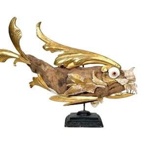 Whimsical Antique Italian Found Object Fish Sculpture - 18th/19th Century Decorative Elements & Fragments