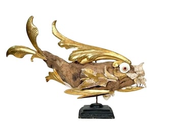 Whimsical Antique Italian Found Object Fish Sculpture - 18th/19th Century Decorative Elements & Fragments