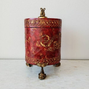 Maitland-Smith Red Partial Gilt Decorative Table Box image 3