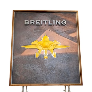 Large Vintage Breitling Retail Store Display Dealer Advertising Window Sign