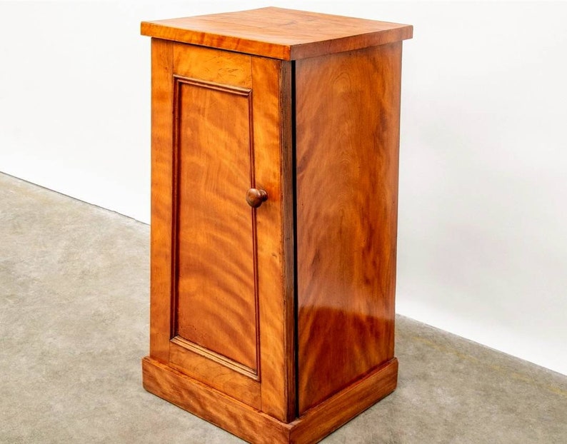 19th Century Biedermeier Satin Birch Bedside Table image 3