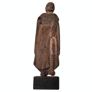 17th Century Spanish Colonial Hispano-Philippine Carved Santo Saint Roque, Antique Religious Folk Art Altar Figure Statue