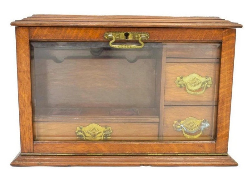 19th C Antique English Quartersawn Tiger Oak Travel Etsy
