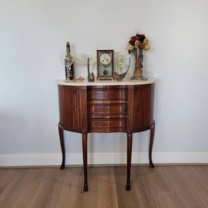 Scarce 18th Century French Louis XV Period Walnut Tambour Door Sideboard Server image 8