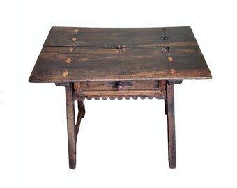 18th Century Rustic Spanish Baroque Period Work Side Table