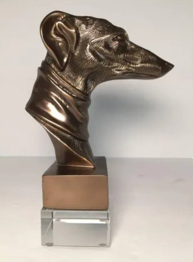 John Richard Whippet Greyhound Dog Bust Sculpture image 3