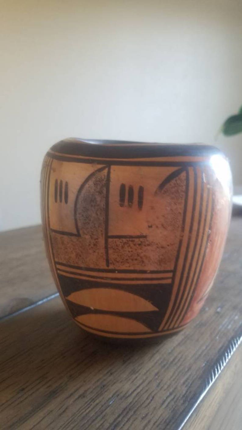 Vintage HOPI Pueblo Indian Pottery Bowl First Mesa AZ Etsy