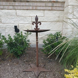 Antique Garden Ironwork Ornament from Architectural Salvaged Wrought & Cast Iron Building Elements Table Stand Planter Bird Bath Yard Art image 10