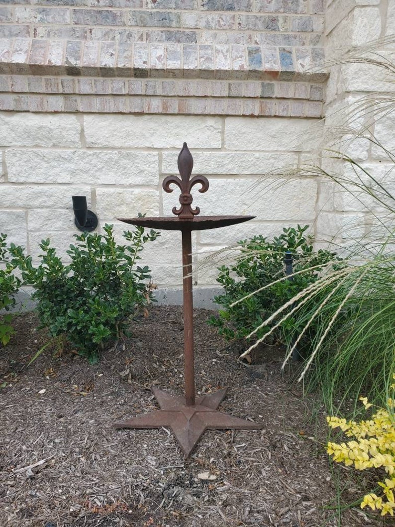 Antique Garden Ironwork Ornament from Architectural Salvaged Wrought & Cast Iron Building Elements Table Stand Planter Bird Bath Yard Art image 10