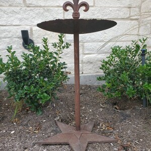 Antique Garden Ironwork Ornament from Architectural Salvaged Wrought & Cast Iron Building Elements Table Stand Planter Bird Bath Yard Art image 4