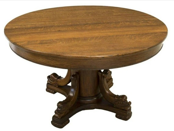 American oak round dining table deals