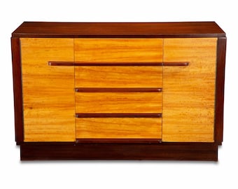 1930s American Art Deco Signed Wolfgang Hoffmann for Romweber World's Fair Century Of Progress Sideboard Silver Chest Of Drawers