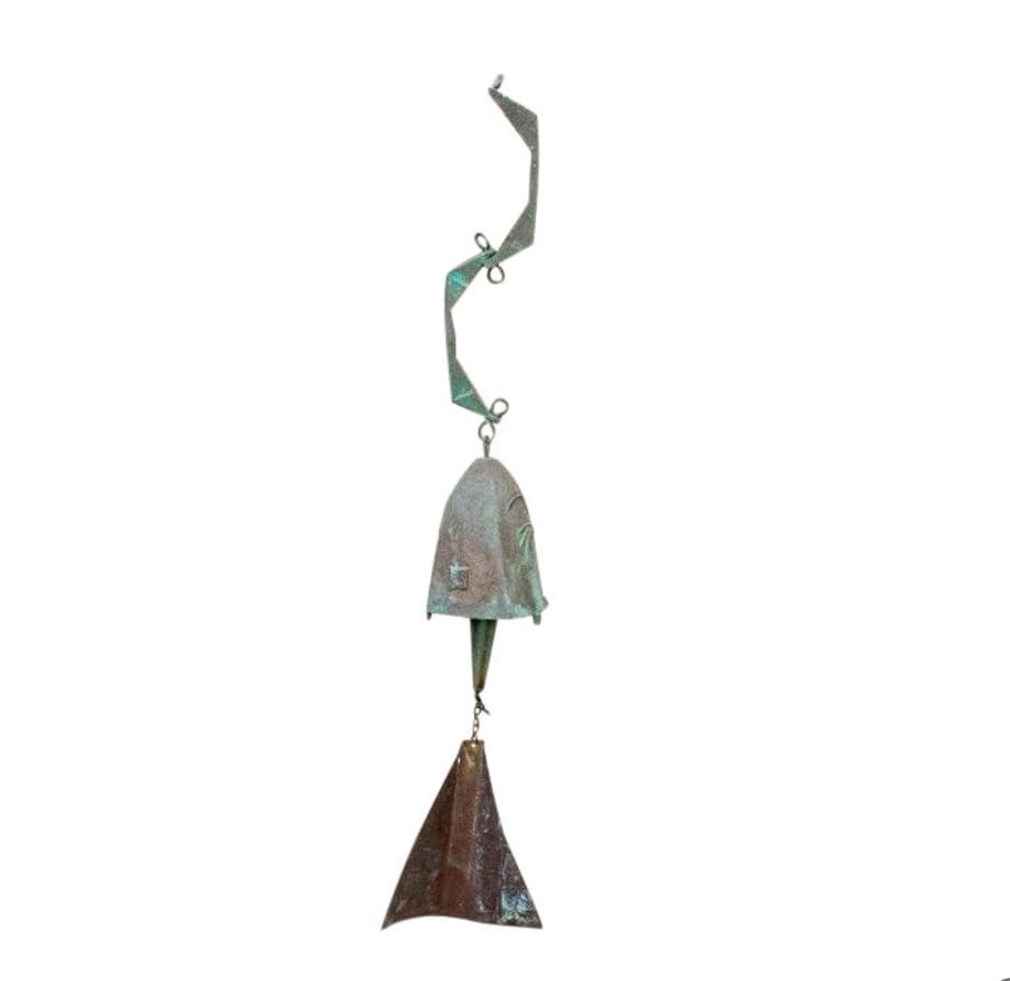 Mid-Century Italian Post Modern Paolo Soleri Brutalist Bronze Wind Chime Bell Sculpture circa 1970