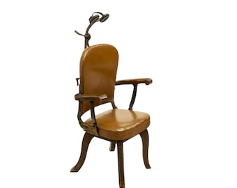 Unusual Antique American W.D. Allison Industrial Dentist Medical Exam Chair - Macabre Statement Piece