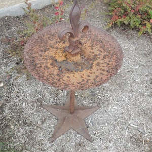 Antique Garden Ironwork Ornament from Architectural Salvaged Wrought & Cast Iron Building Elements Table Stand Planter Bird Bath Yard Art image 6