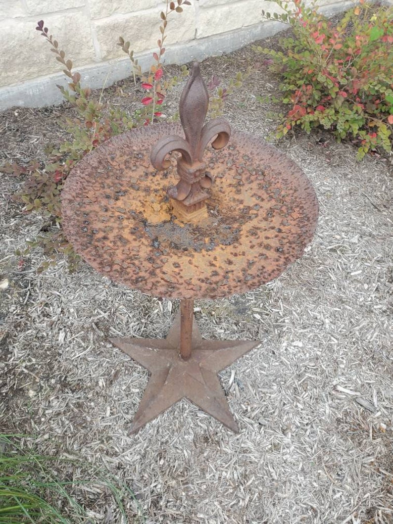 Antique Garden Ironwork Ornament from Architectural Salvaged Wrought & Cast Iron Building Elements Table Stand Planter Bird Bath Yard Art image 6