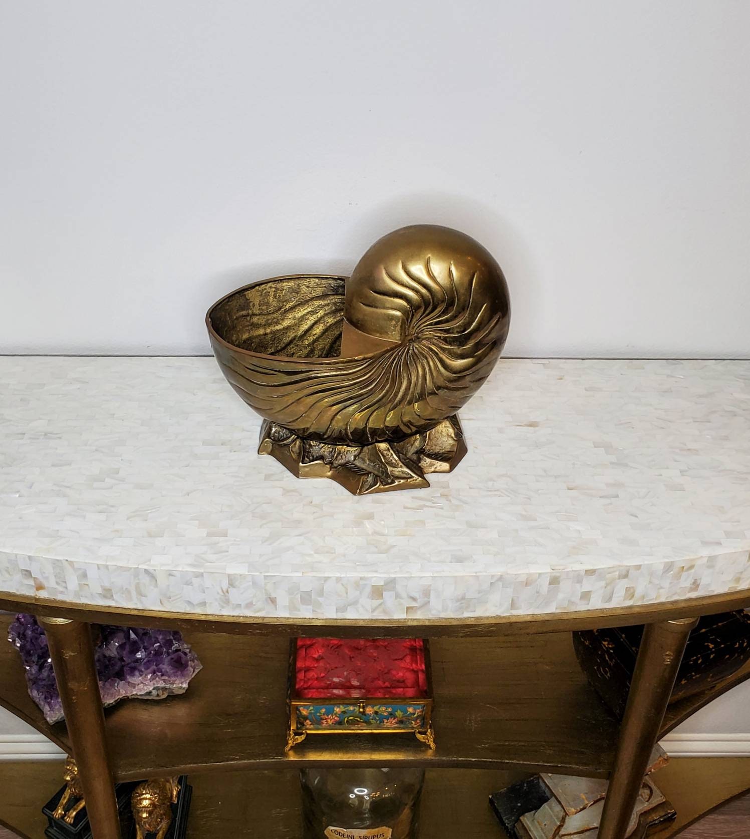 Brass Nautilus Shell Planter Cachepot with Shell Feet Details at 1stDibs