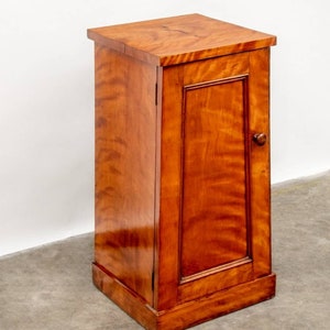 19th Century Biedermeier Satin Birch Bedside Table image 4