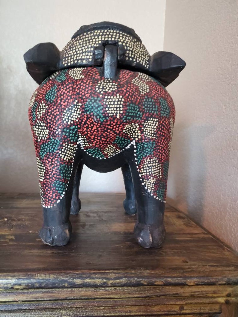 Vintage Indonesian Balinese Batik Folk Art Ebonized Hand Etsy