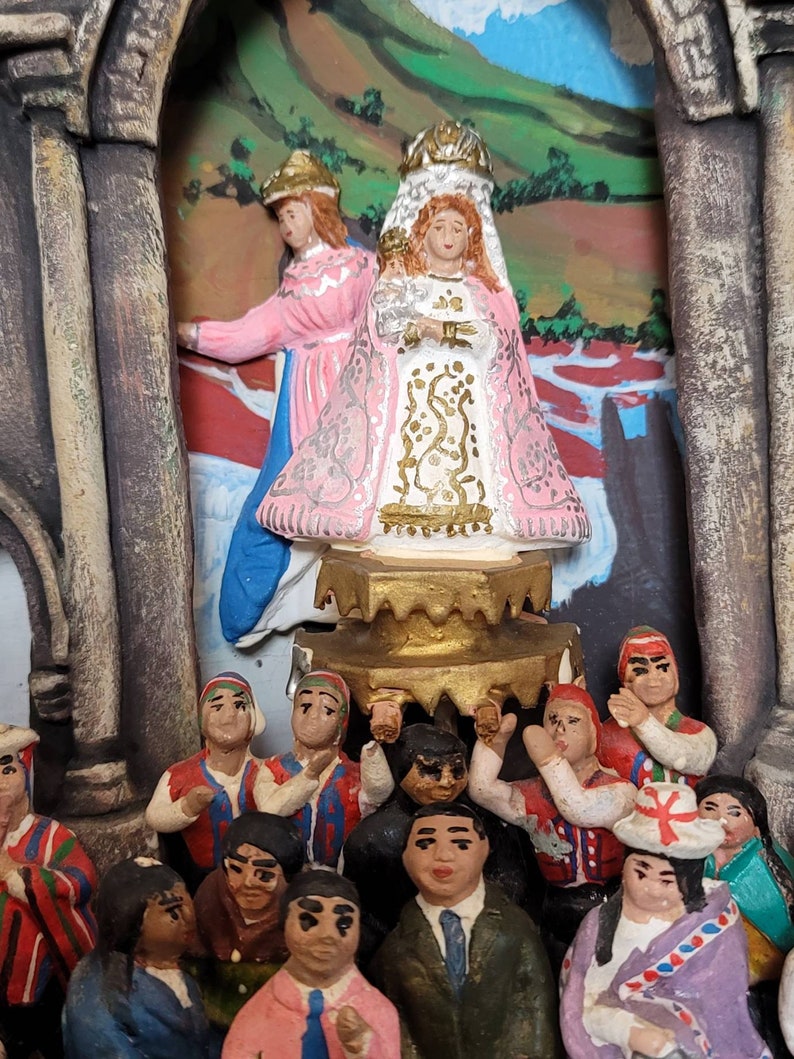 Vintage Latin American Retablo Diorama Religious Folk Art Sculpture image 4