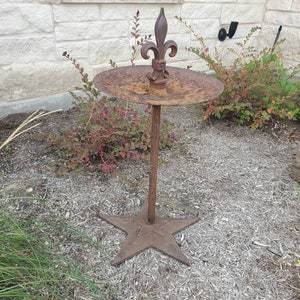 Antique Garden Ironwork Ornament from Architectural Salvaged Wrought & Cast Iron Building Elements Table Stand Planter Bird Bath Yard Art image 5