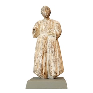18th/19th Century Spanish Colonial Carved Painted Santo Figure Religious Folk Art Sculpture
