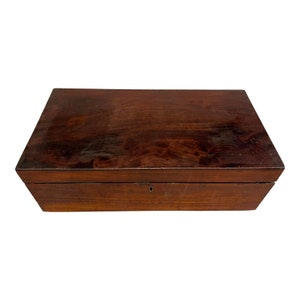 Early 19th Century English Mahogany Traveling Lap Desk Writing Slope Box
