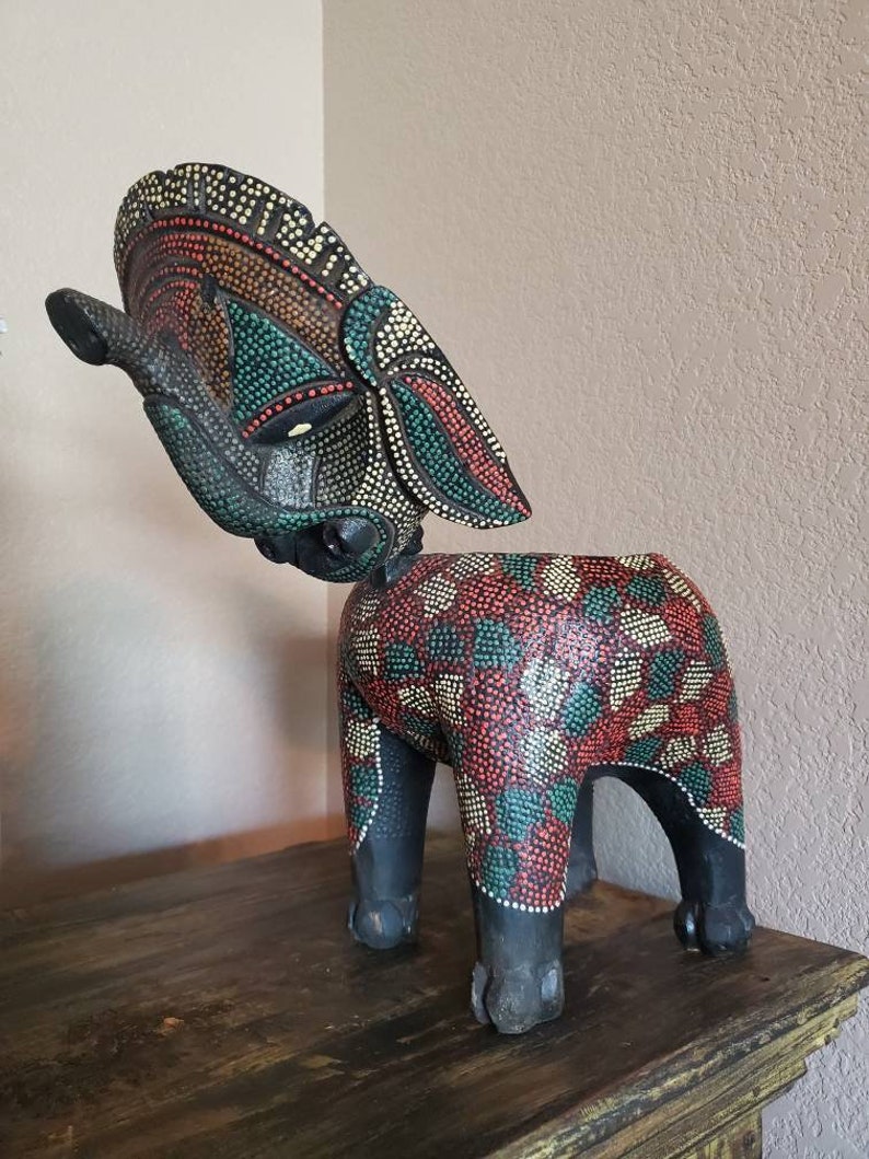 Vintage Indonesian Balinese Batik Folk Art Ebonized Hand Etsy