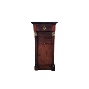 Scarce Antique Balkans Empire Style Albanian Gilt Bronze Mounted Mahogany Nightstand Cabinet Table image 1