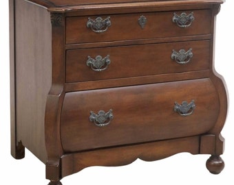 Vintage Polo Ralph Lauren Signed Mahogany Bombe Chest Nightstand or End Table