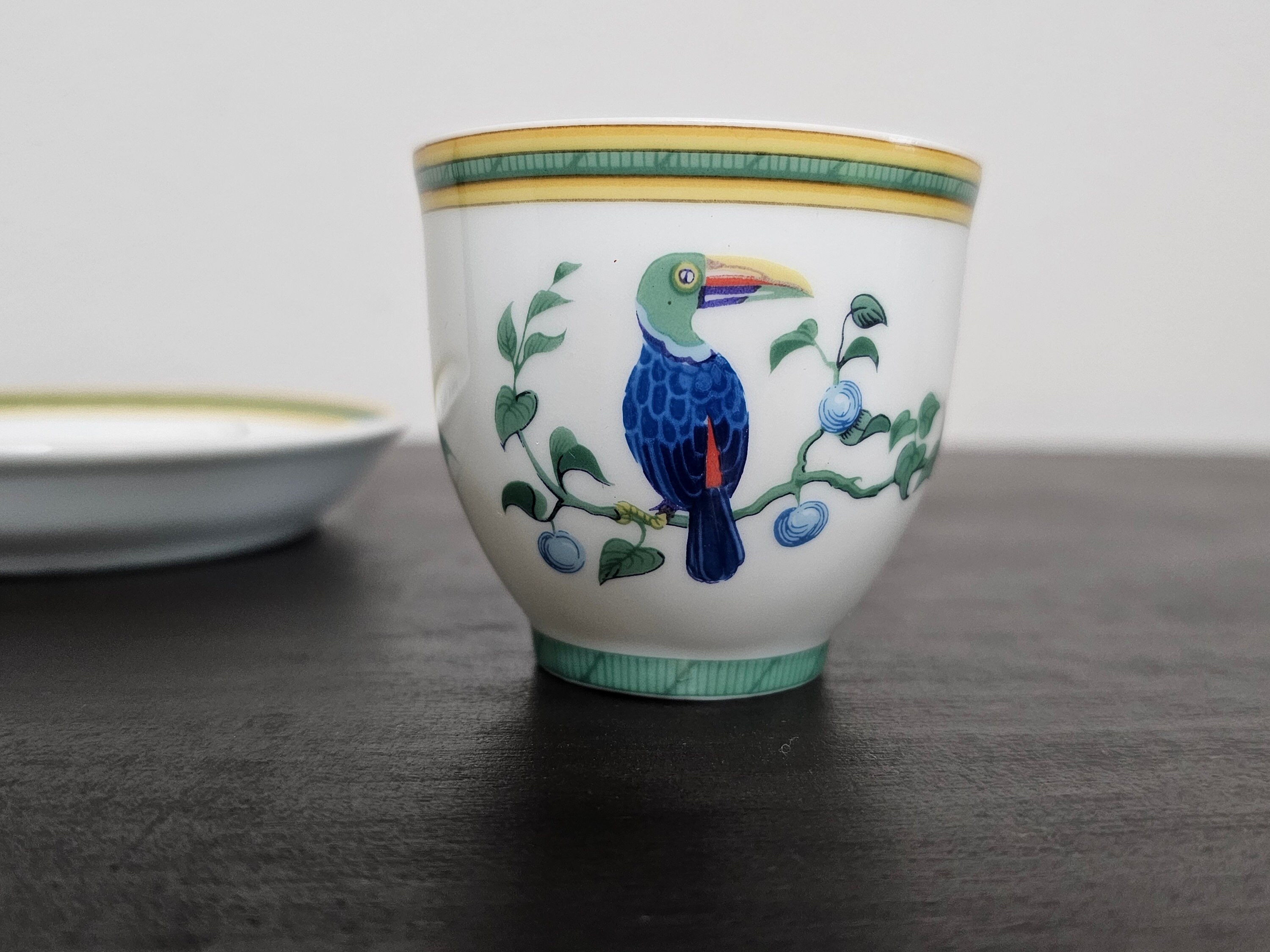 HERMES Limoges トゥカン プレート 楕円形 RARE Hermes Toucans Blue
