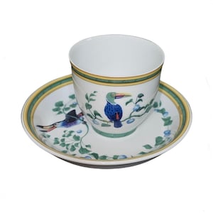 Hermes Paris Toucan Limoges Porcelain Small Cup Bowl & Dish Plate Saucer Table Articles