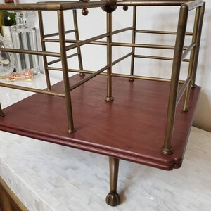 Antique Victorian Brass Mounted Revolving Book Stand / Wine Bottle Rack Counter Display by Hall BM Birmingham image 6