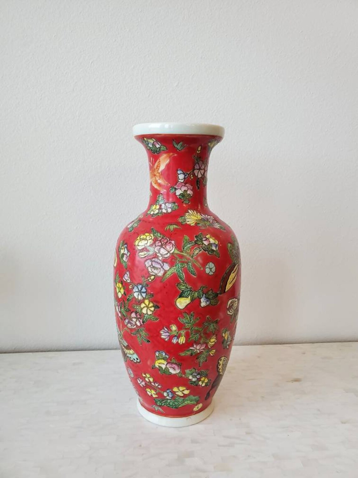 Vintage Maitland-Smith Hand Painted Chinese Porcelain Vase | Etsy