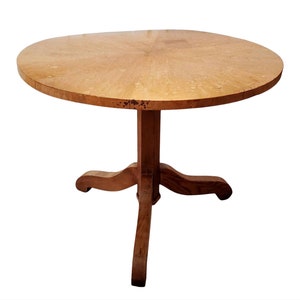 Swedish 19th Century Biedermeier Birch Slab Pedestal Low Centre Table image 1