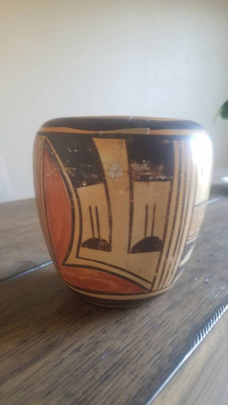 Vintage HOPI Pueblo Indian Pottery Bowl First Mesa AZ Etsy