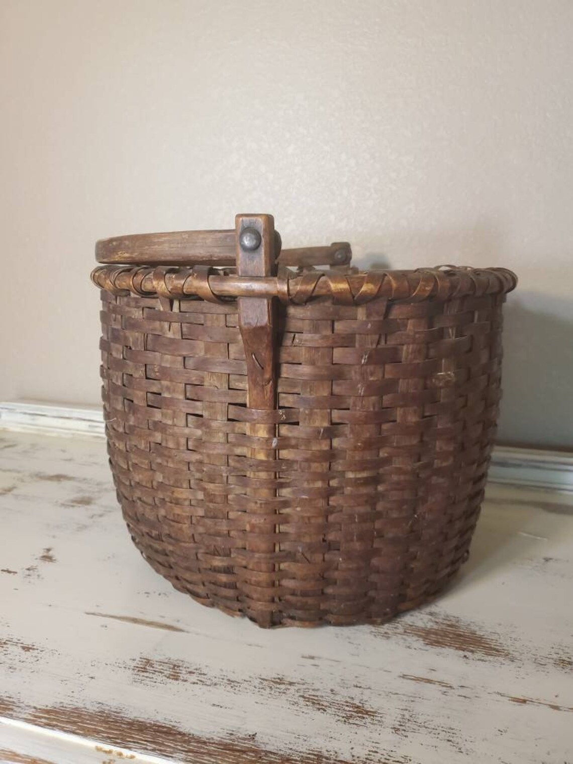 19th Century American Country Large Antique Gathering Basket Etsy